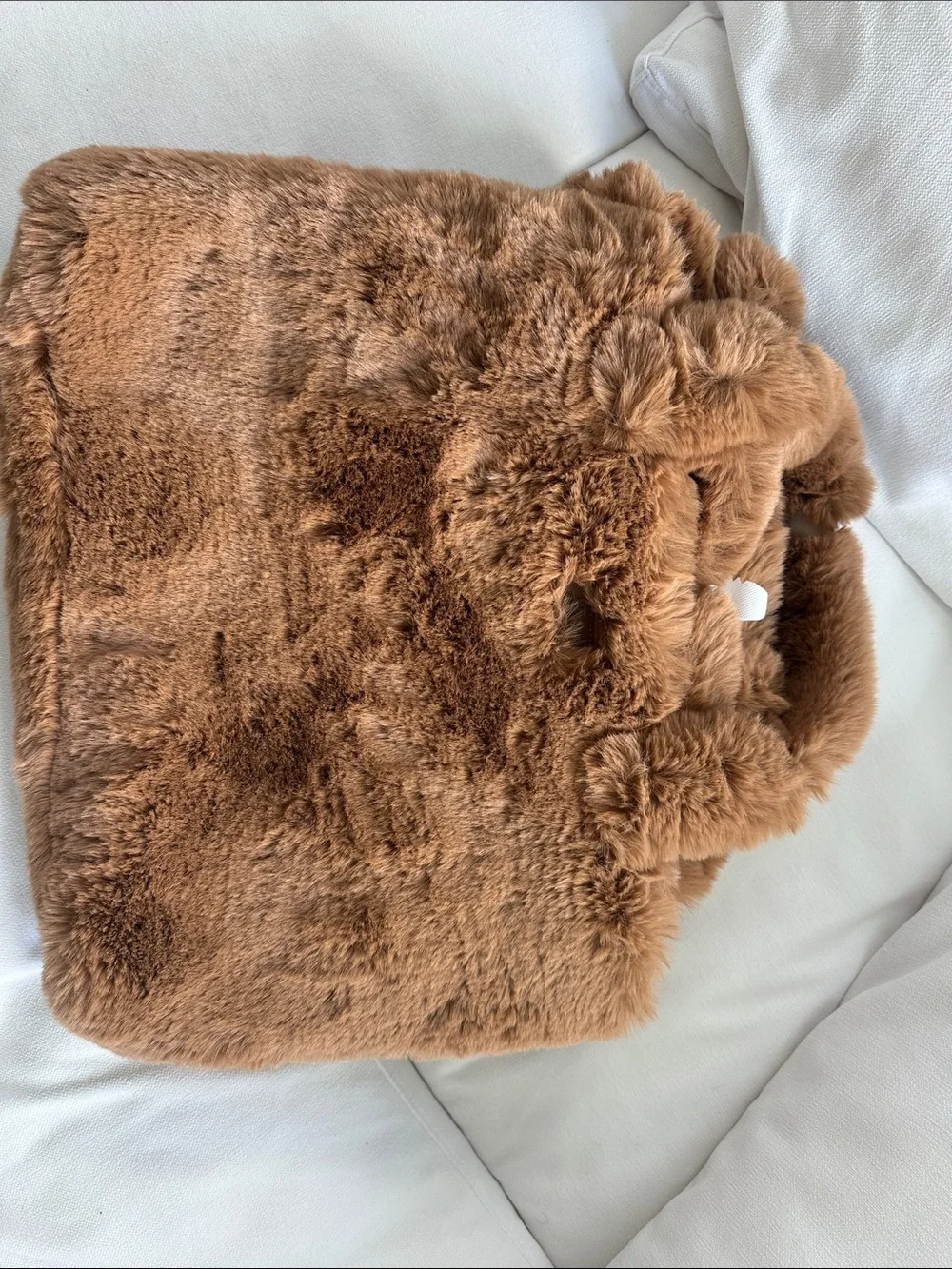 SKIMS Plush Faux Fur Tote in Brown